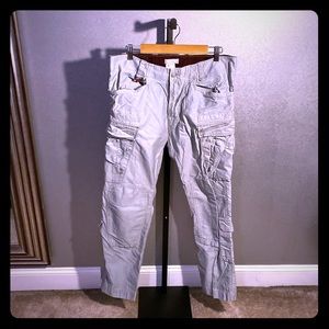 Mens, DIESEL, cargo pants, gray, lightweight.